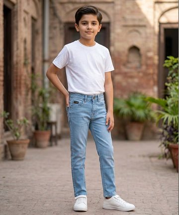 Boys Ice Blue Stretch Denim Jeans- Bjp-0306