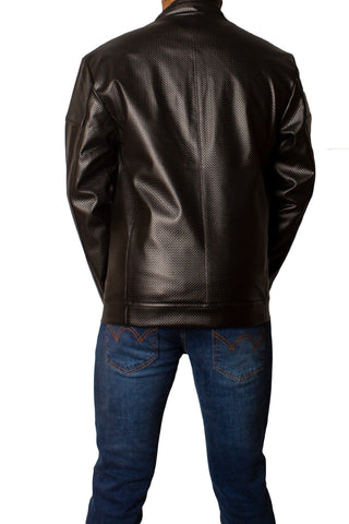 Men's Faux Leather Jacket Jk-0288 Texture Black