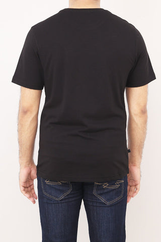 Crew Neck Peace Printed Tee Tsh-5247 Black