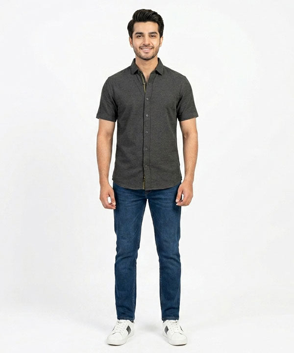 Men's Casual Grey Half Sleves Shc-2028