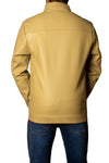 Men's Faux Leather Jacket Jk-0286 Dotted Beige