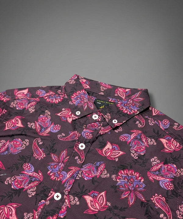Men's Casual Shirt - Shc-0815 Maroon Floral