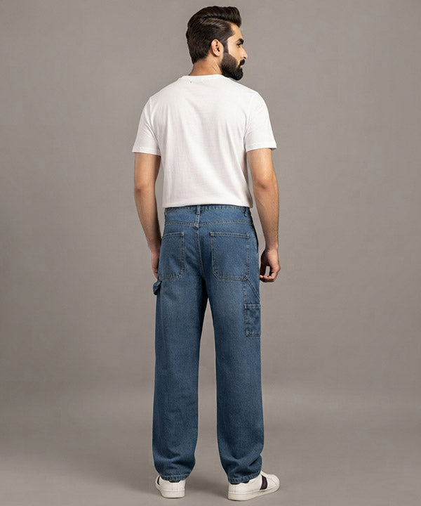 Men's Baggy Carpenter Denim- Jp-2244 Blue