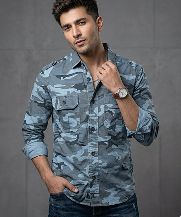 Men's Casual Shirt SHC-1466 ARMY BLUE