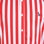 Men's Casual Stripe Red Half Sleves Shc-1847 (ORG)