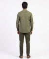 Men's Over Size Casual Shirt - Texture Green Shc-1391 ORG