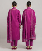 Women's Eastern Deep Pink Embroidered 3-piece 0004