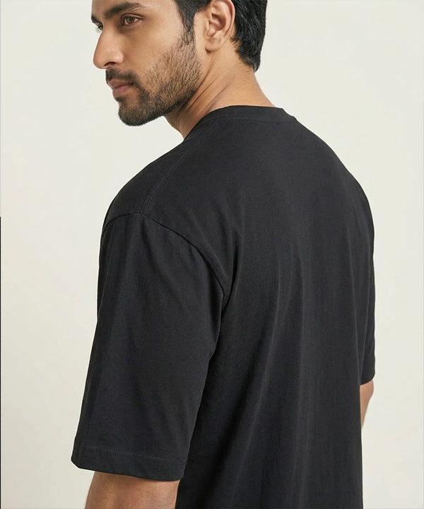 HR Clothing Men's Black Drop Shoulder T-Shirt - TSH-7208
