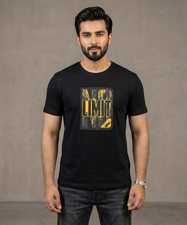 HR Clothing Men’s Printed T-Shirt – Black TSH-5734