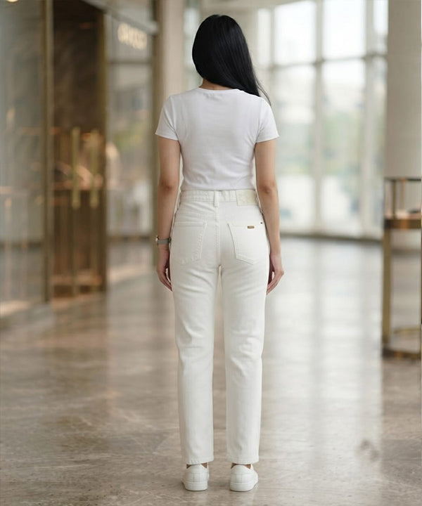 HR Clothing Women's Slim Fit Denim Jeans-LJP-0077–White