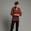 HR Clothing Men's Casual Checkered Shirt - Brown