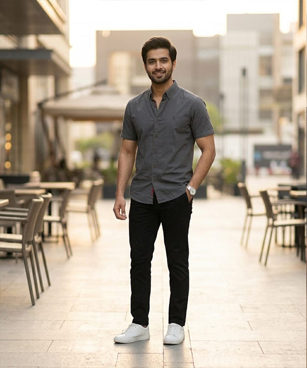 Men's Casual Shirt Half sleves - D-Grey Shc-1925 (ORG-H)