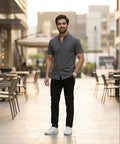 Men's Casual Shirt Half sleves - D-Grey Shc-1925 (ORG-H)