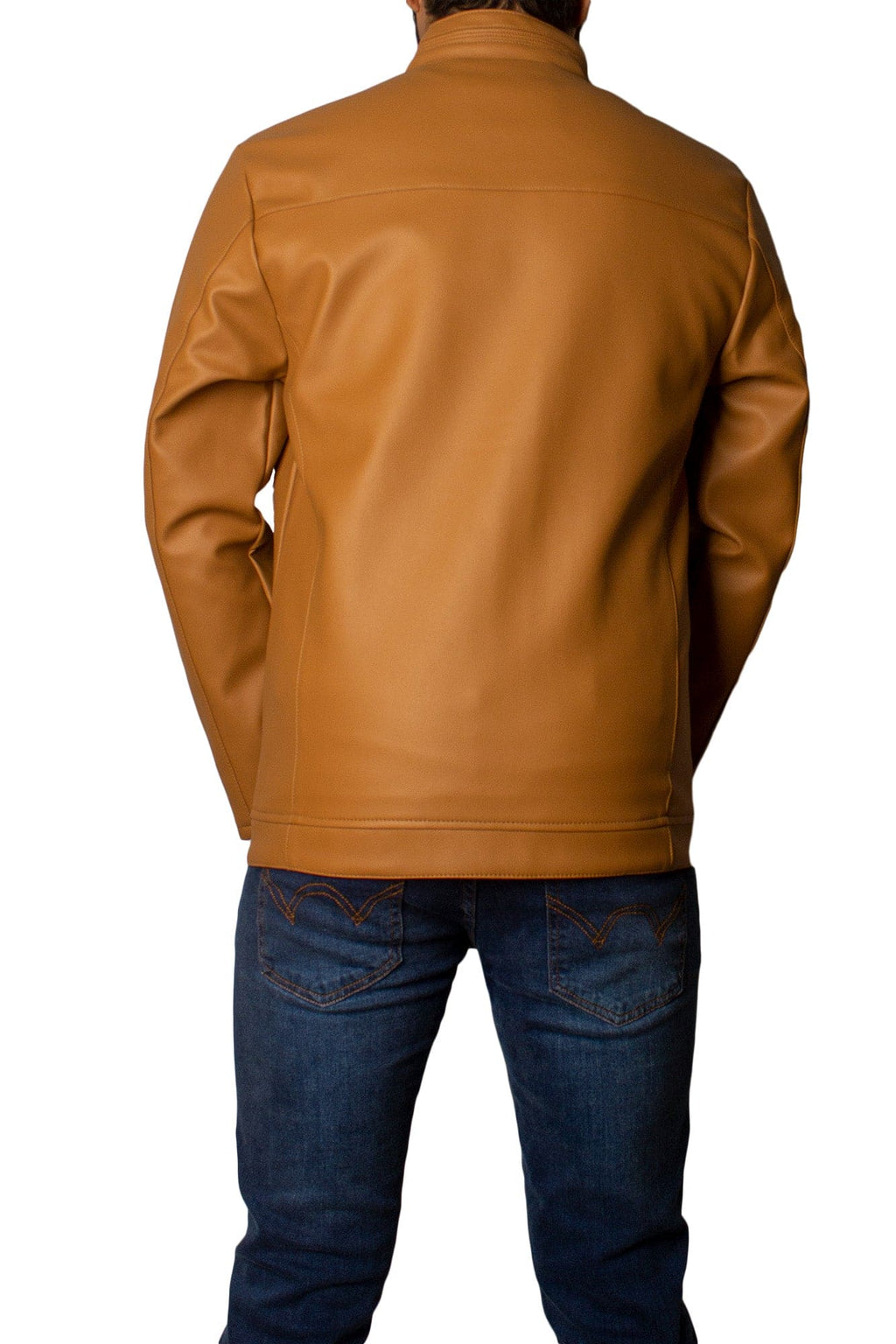 Men's Faux Leather Jacket Jk-0287 Brown