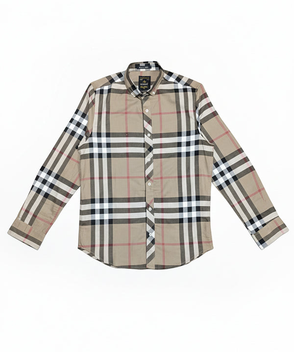Men's Casual Shirt - Shc-1616 Beige Chk