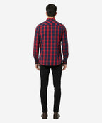 Men's Casual Checkered Shirt - Red Chk SHC-1719 (ORG)