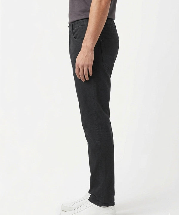 Elastic Waist Straight Fit Denim Jp-2229 Black
