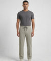 Waffle Knit Elastic Waist Trousers - Green Lwr-0694