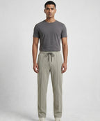 Waffle Knit Elastic Waist Trousers - Green Lwr-0694