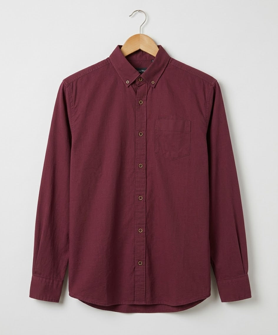 Men's Casual Shirt - Texture-Maroon Shc-1603 (ORG H)