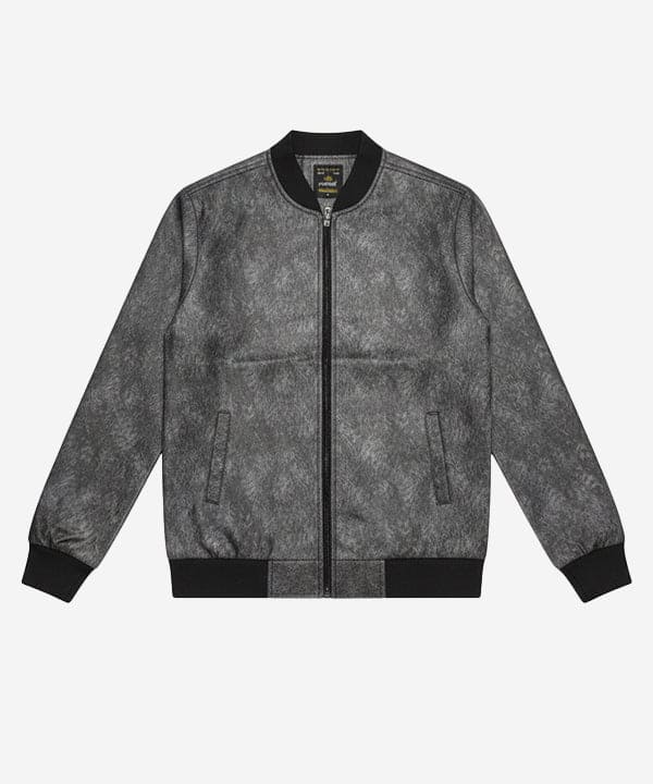 Men's Leather Jacket - Printed Grey JK-0438