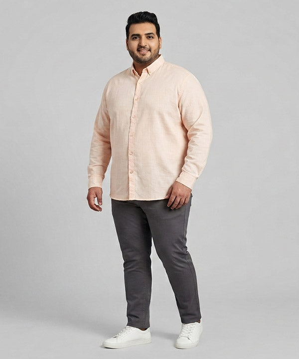 Men's Over Size Casual Shirt - Texture Pink Shc-1938 ORG