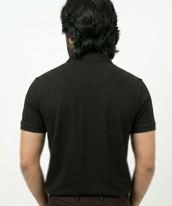 A|X Logo Self-Textured Polo T-Shirt TSH-7163 Black