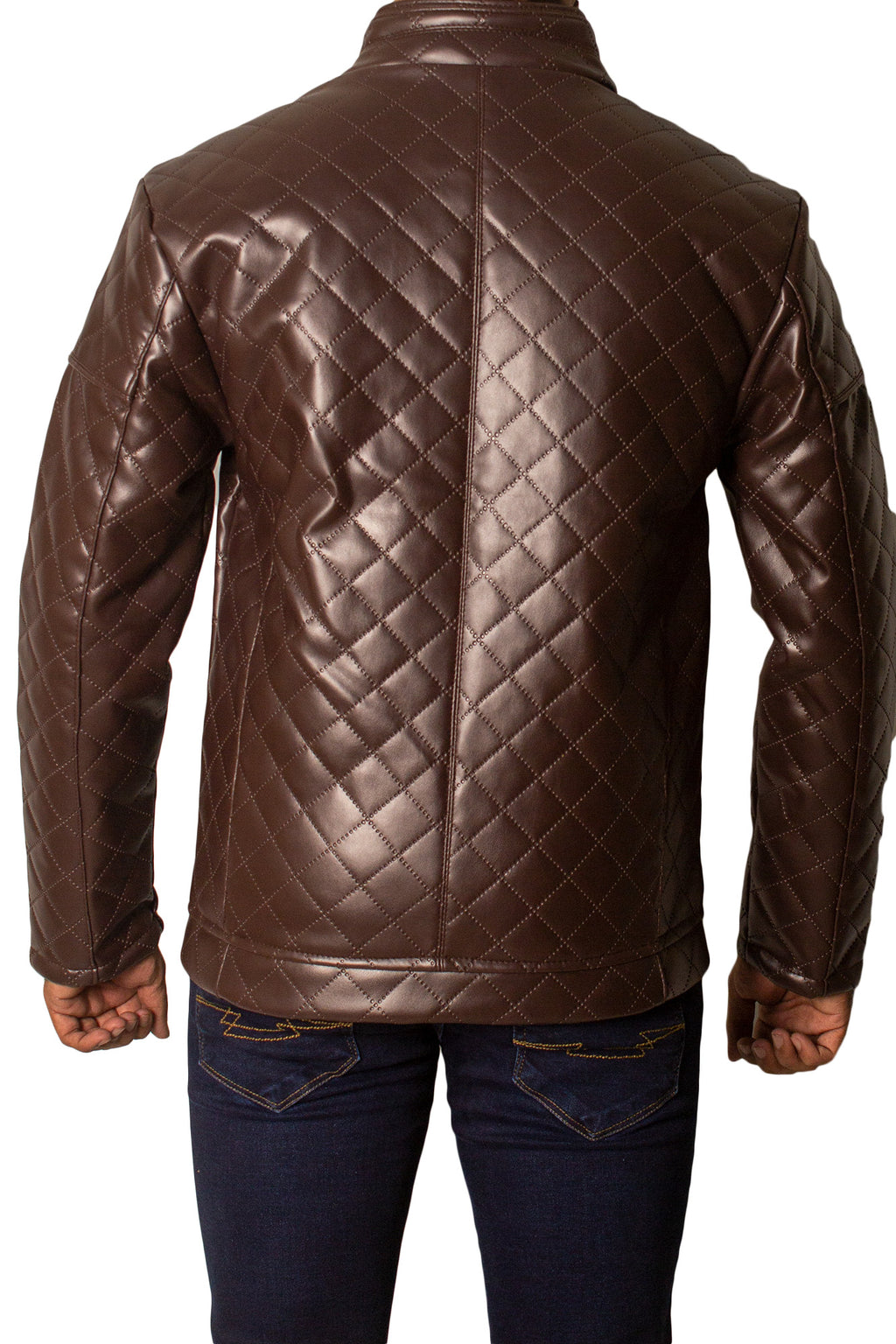 Men's Faux Leather Jacket Jk-0337 Coffee