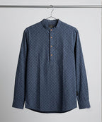 Men's Over Size Casual Shirt - Texture-Navy Shc-1391 (ORG-H)