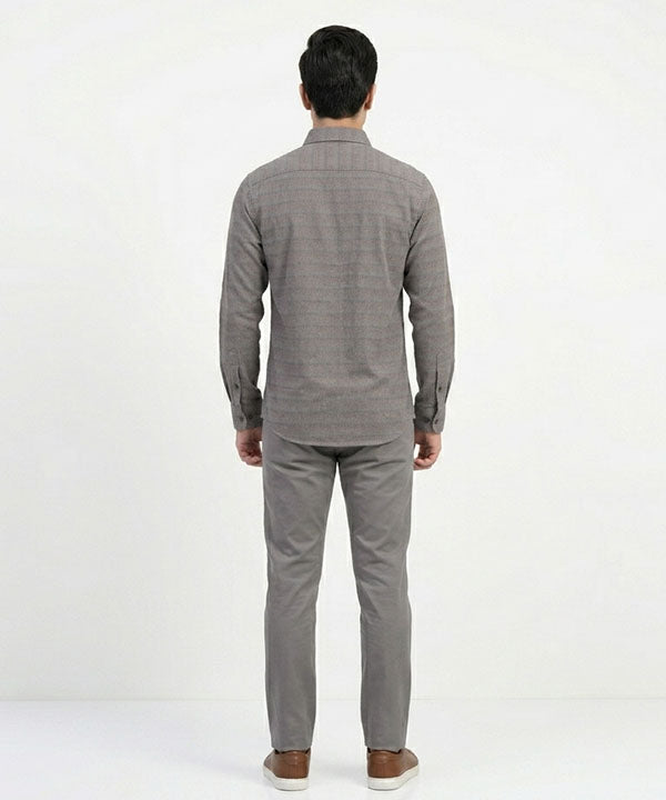Men's Casual Shirt - Texture Grey Shc-1723 ORG