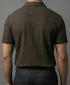 Men's T-Shirt Johnny Collar D.Brown Tsh-5991