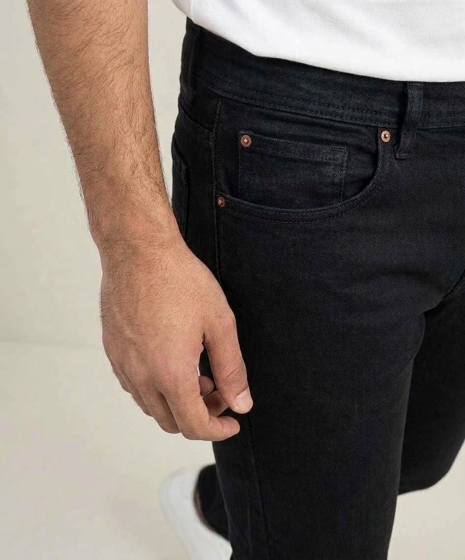 Men's Denim Slim Fit Jeans- Black JP-1782