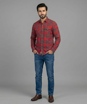 Men's Casual Shirt - Shc-1579 Red Chk