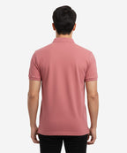 HR Clothing Men's T-Shirt POLO Texture Collar Pink TSH-5906