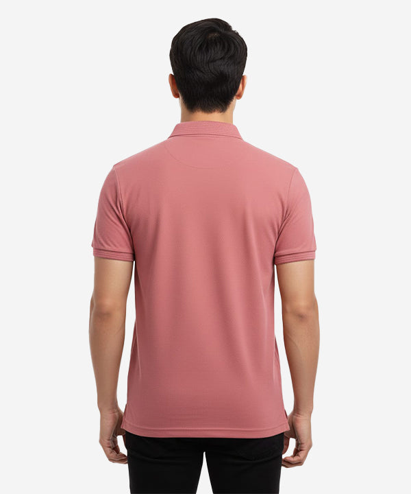 HR Clothing Men's T-Shirt POLO Texture Collar Pink TSH-5906