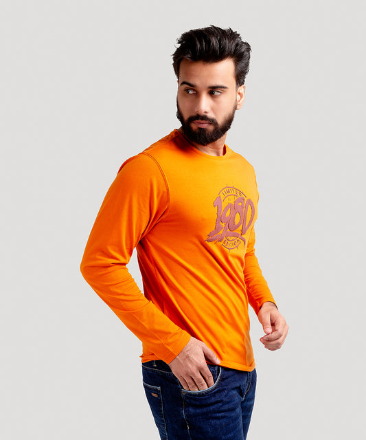 HR Clothing Men's Full Sleeves T-Shirt - Mustard