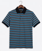MEN'S T-SHIRT COLLAR MAROON STRIPE BASIC TSH-5916