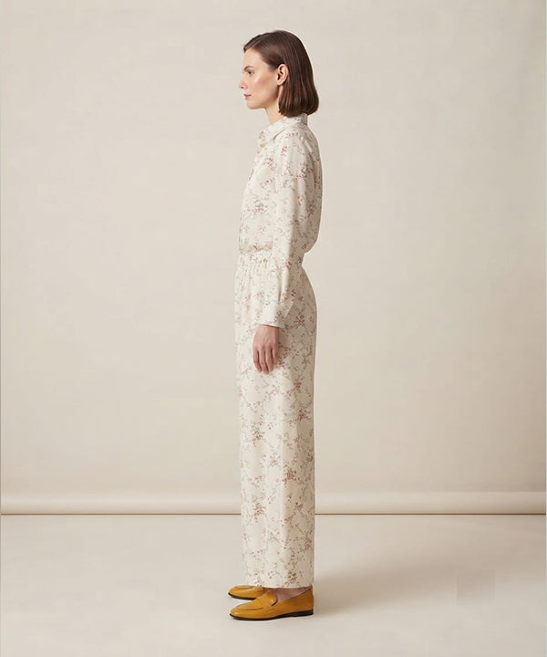 Women's Western Floral Co-Ord Set White LTP-0036