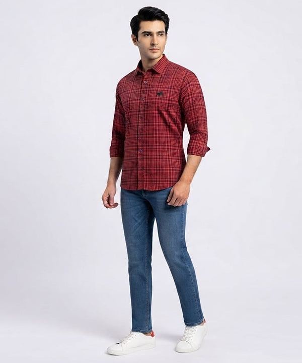 Men's Casual Shirt - Shc-1832 Red Chk (ORG-H)
