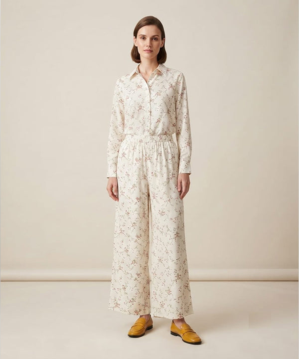 Women's Western Floral Co-Ord Set White LTP-0036
