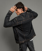HR Clothing Men's Denim Jacket - Mid Black Jk-0341