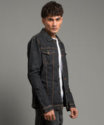 HR Clothing Men's Denim Jacket - Mid Black