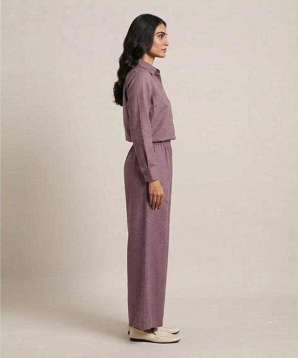 Women's Western Solid Co-Ord Set D-Purple LTP-0037