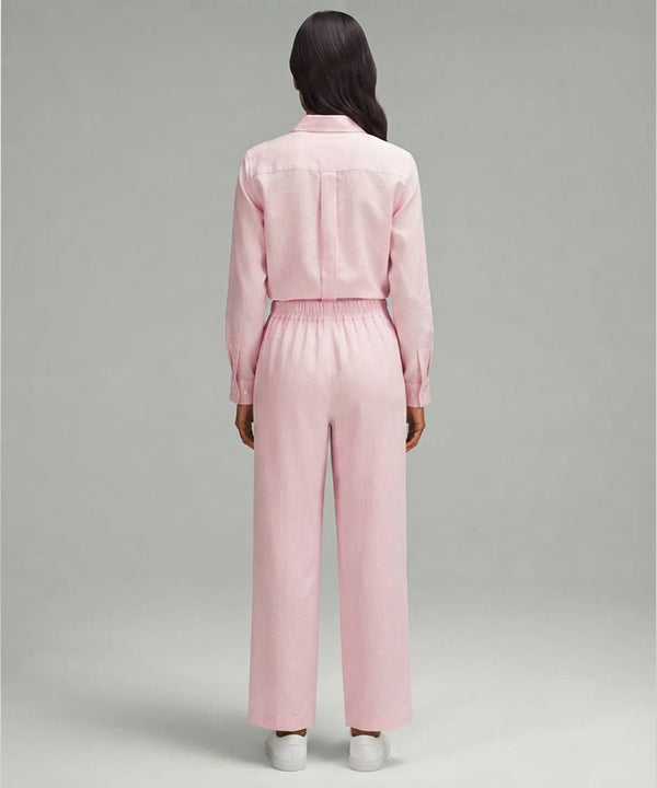 Women's Western Solid Co-Ord Set L-Pink LTP-0037