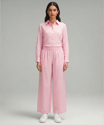 Women's Solid Co-Ord Set L-Pink LTP-0037