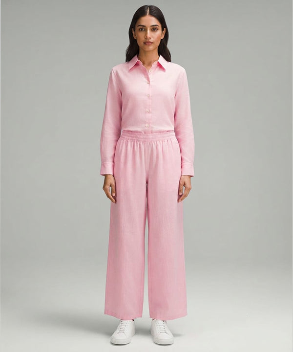 Women's Western Solid Co-Ord Set L-Pink LTP-0037
