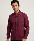 Men's Casual Shirt - Texture-Maroon Shc-1603 (ORG H)