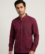 Men's Casual Shirt - Texture-Maroon Shc-1603 (ORG H)
