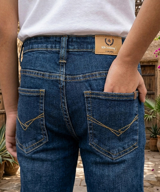 Boys Navy Blue Stretch Denim Jeans- Bjp-0301