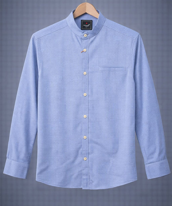 Men's Casual Shirt - Shc-1385 Texture Blue